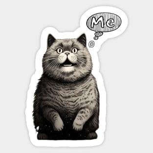 Shocked cat Sticker